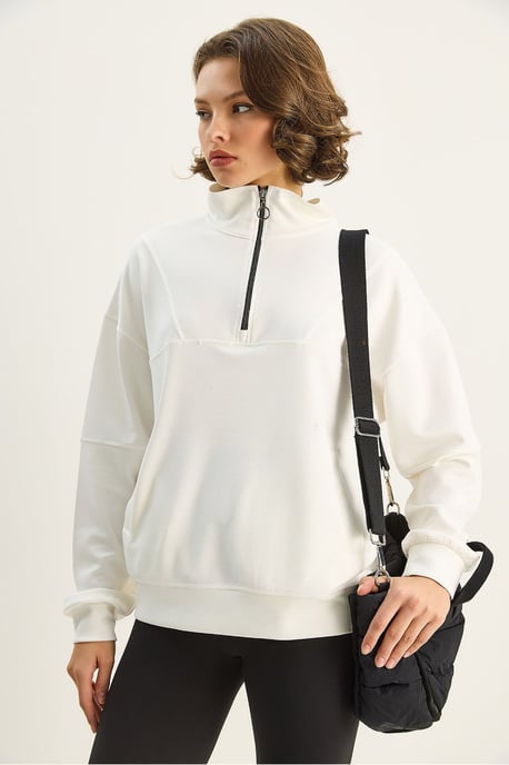 Lässiges Sweatshirt mit Reißverschlusskragen - Image 5