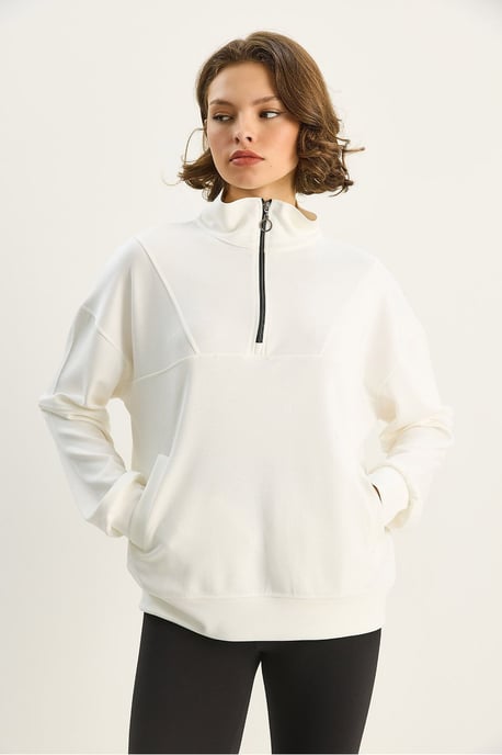 Lässiges Sweatshirt mit Reißverschlusskragen - Image 6