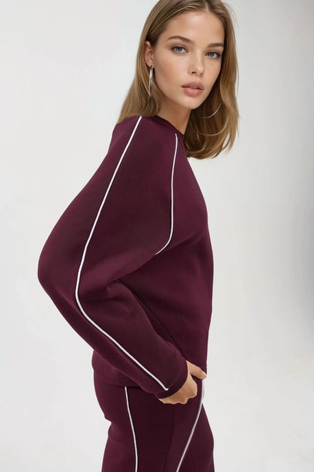 Sweatshirt mit kontrastierenden Bündchen und langen Ärmeln - Image 3