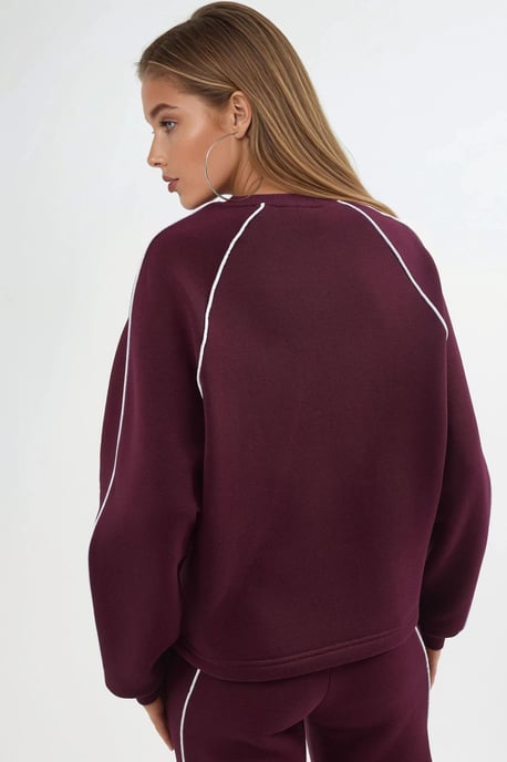 Sweatshirt mit kontrastierenden Bündchen und langen Ärmeln - Image 5
