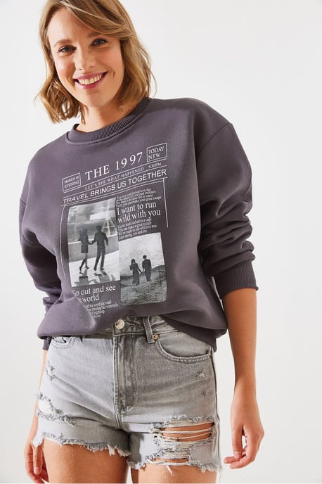 Rückendruck Crewneck Sweatshirt mit motivierendem Zitat - Image 2