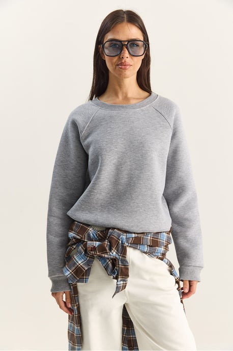 Lässiges Rundhals gestricktes Sweatshirt - Image 3