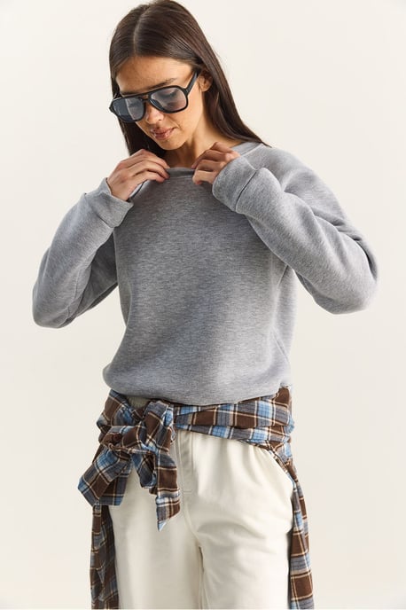 Lässiges Rundhals gestricktes Sweatshirt - Image 5