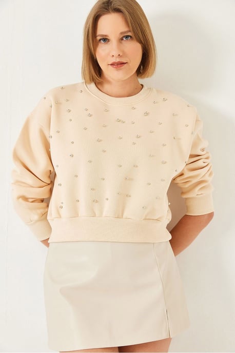 Musterpullover mit Rundhalsausschnitt und Pompon - Image 2