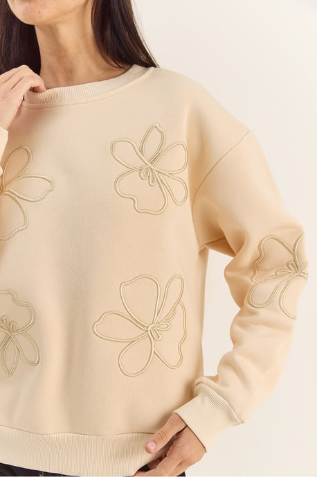 Bestickter Rundhals Langarm-Sweatshirt - Image 4