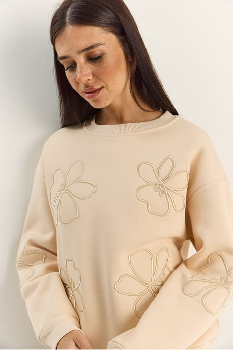 Bestickter Rundhals Langarm-Sweatshirt - Image 5