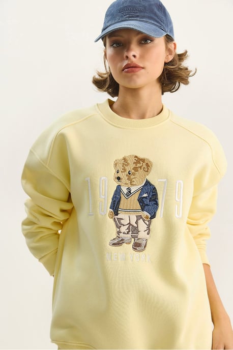 Lässiger Hoodie mit Druck und Rundhalsausschnitt - Image 5