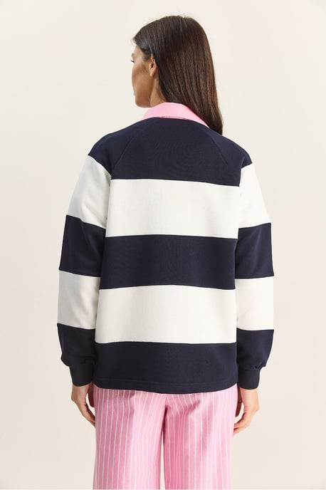 Übergroßes Polo-Kragen Besticktes Sweatshirt - Image 6