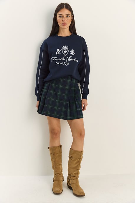 Rundhals bestickter Sweatshirt - Image 2