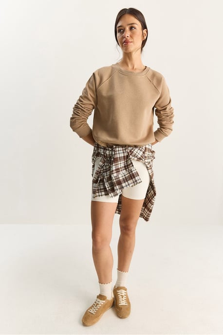Lässig geschnittenes Rundhals-Strick-Sweatshirt - Image 2