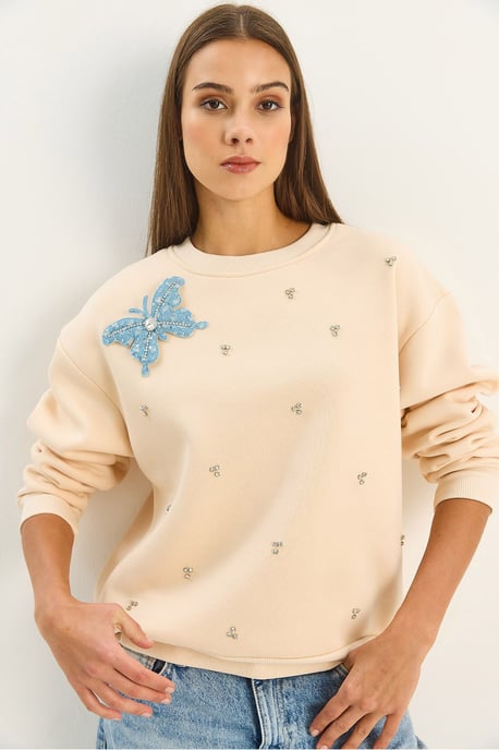 Bestickter Rundhals Langarm-Sweatshirt - Image 5