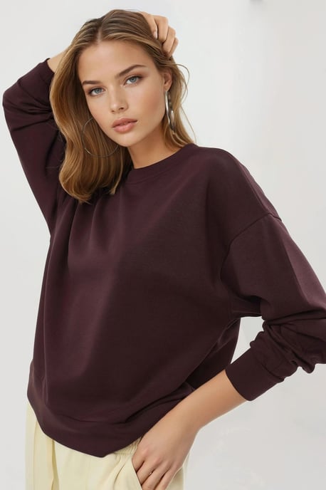 Lässiges Crew-Neck-Modalsweatshirt - Image 2
