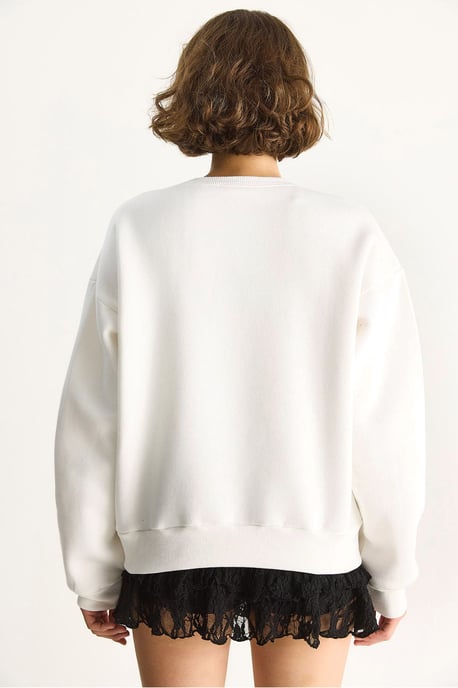 Lässig geschnittenes bedrucktes Sweatshirt mit Rückendruck - Image 6
