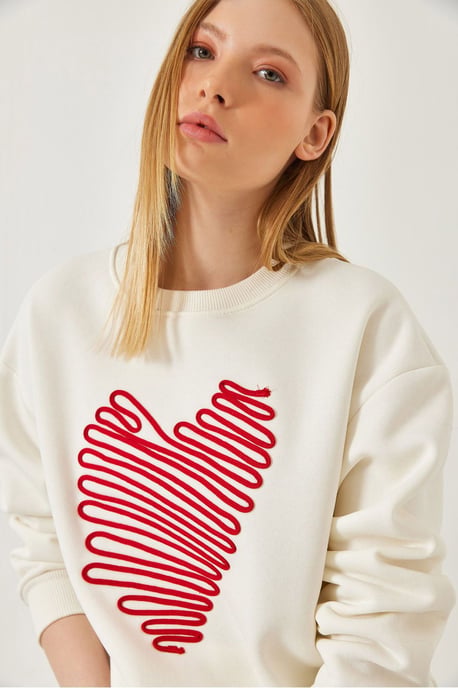 Bestickter Rundhals-Cotton-Sweatshirt - Image 1