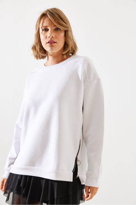 Sweatshirt mit Reißverschluss und Rundhalsausschnitt - Image 4