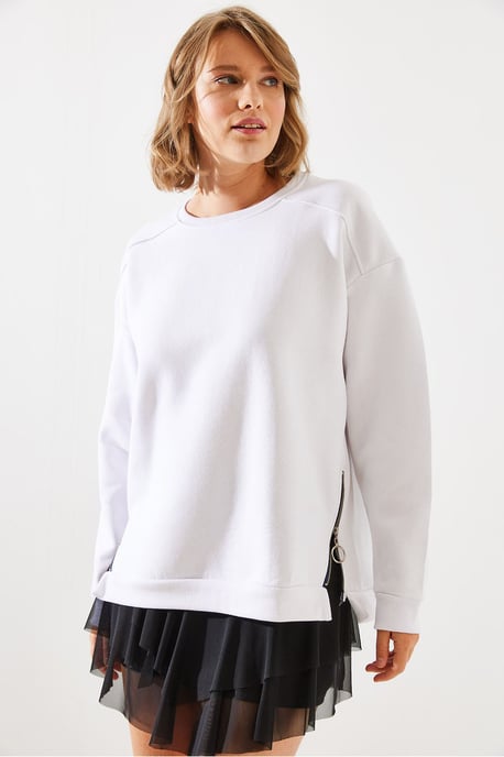 Sweatshirt mit Reißverschluss und Rundhalsausschnitt - Image 5