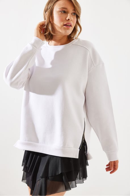 Sweatshirt mit Reißverschluss und Rundhalsausschnitt - Image 6