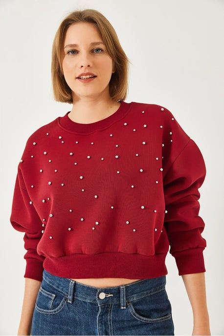 Musterpullover mit Rundhals und Pompon - Image 3