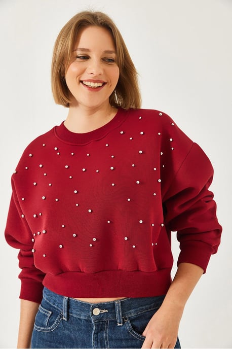 Musterpullover mit Rundhals und Pompon - Image 4