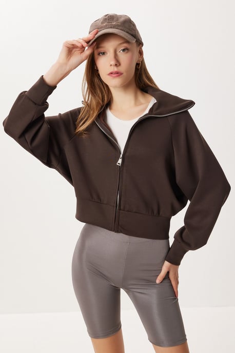 Rollkragen Zip-Up Sweatshirt - Image 2