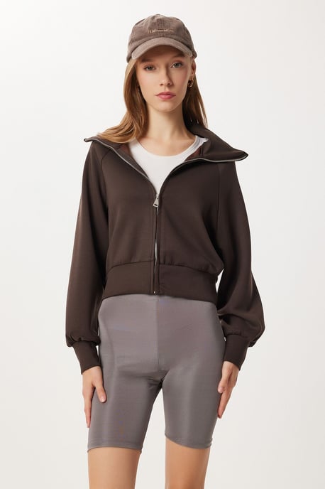Rollkragen Zip-Up Sweatshirt - Image 3