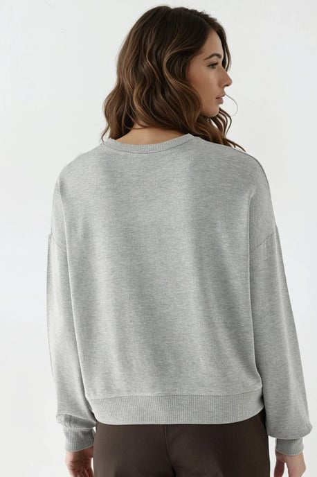 Bedruckter Rundhalsausschnitt Sweatshirt mit langen Ärmeln - Image 3