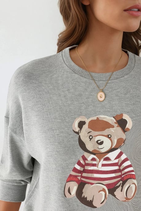 Bedruckter Rundhalsausschnitt Sweatshirt mit langen Ärmeln - Image 5