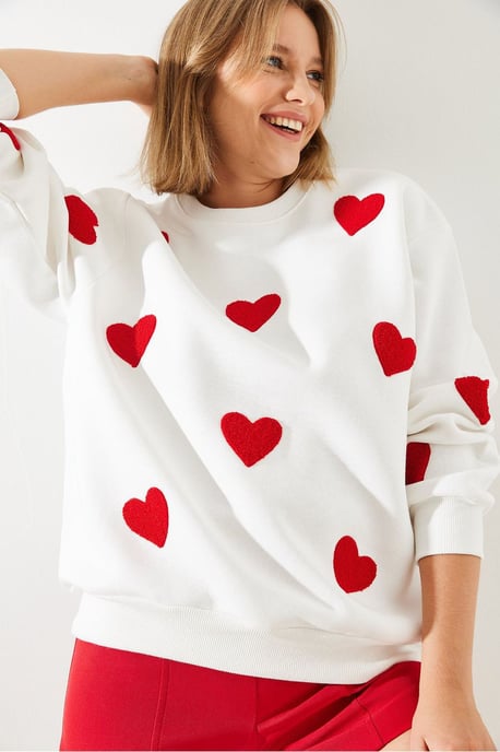 Oversized bestickter Rundhals-Pullover - Image 3
