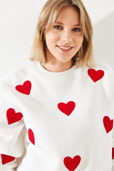Oversized bestickter Rundhals-Pullover - Image 4