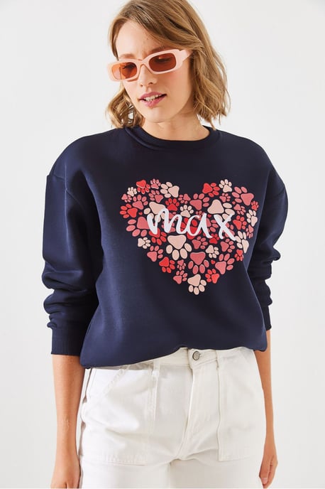 Bedruckter Baumwoll-Rundhals-Sweatshirt - Image 4