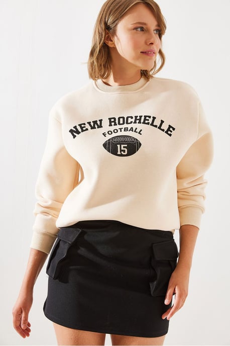 Logo-Druck Lockere Passform Rundhals-Sweatshirt - Image 2