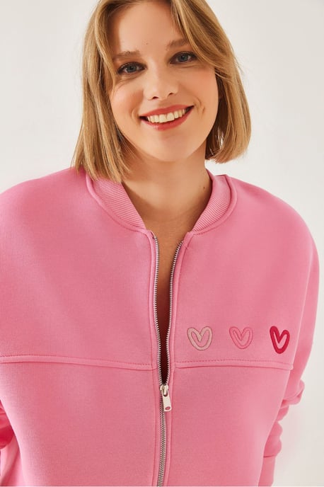 Gestickter Kapuzenpullover mit Reißverschluss - Image 2
