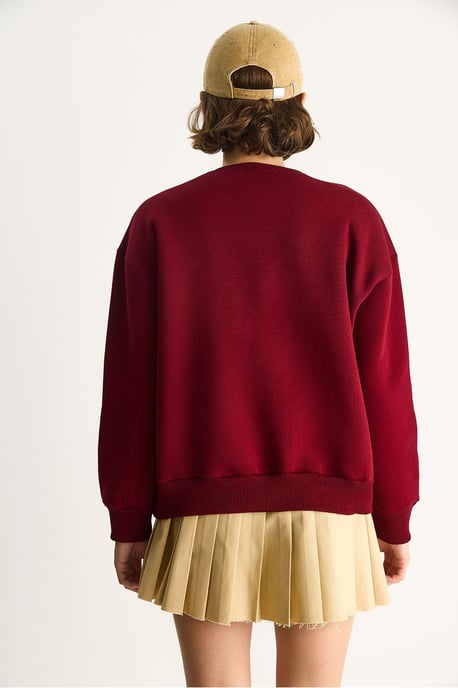 Gestickter Rundhalsausschnitt Langarm-Sweatshirt - Image 6