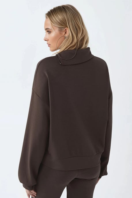 Locker sitzendes Sweatshirt mit Reißverschlusskragen - Image 3