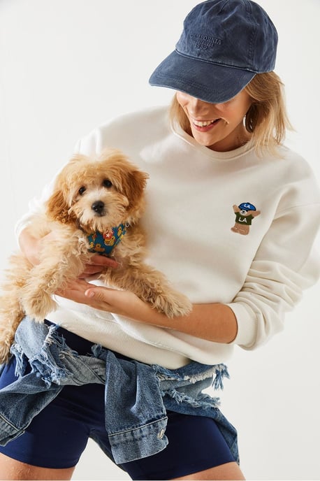 Besticktes Baumwoll-Sweatshirt mit Rundhalsausschnitt - Image 2