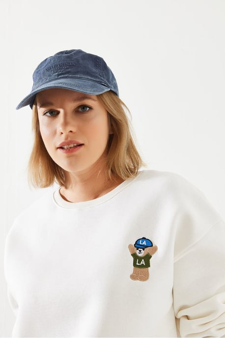 Besticktes Baumwoll-Sweatshirt mit Rundhalsausschnitt - Image 3