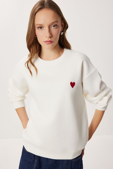 Bestickter Rundhalsausschnitt Sweatshirt - Image 2