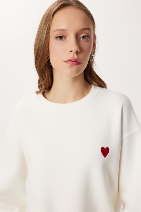 Bestickter Rundhalsausschnitt Sweatshirt - Image 3