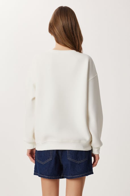Bestickter Rundhalsausschnitt Sweatshirt - Image 4