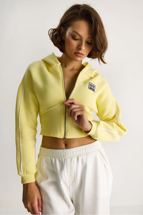 Reißverschluss-Kragen Figurbetontes Crop-Sweatshirt - Image 4