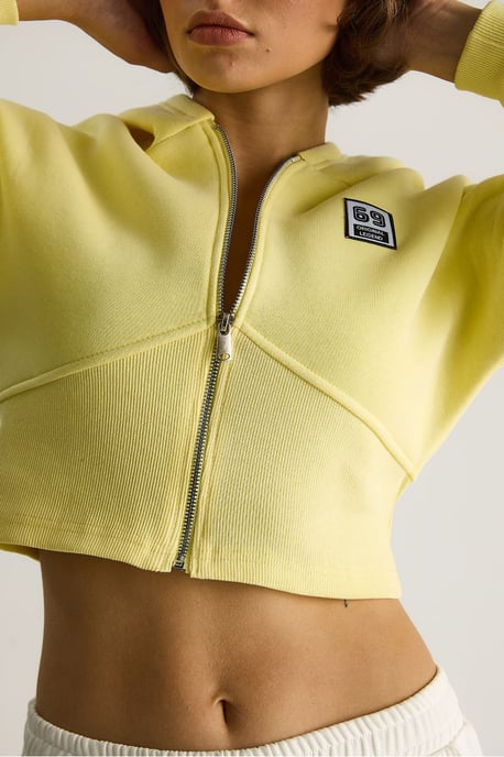 Reißverschluss-Kragen Figurbetontes Crop-Sweatshirt - Image 6