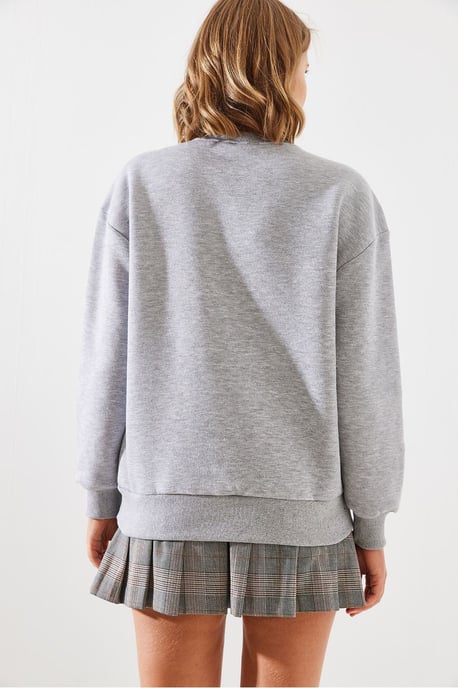 Herz Muster Crew Neck Sweatshirt - Image 4