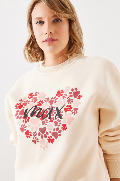 Bedruckter Baumwollrundhals-Sweatshirt - Image 3