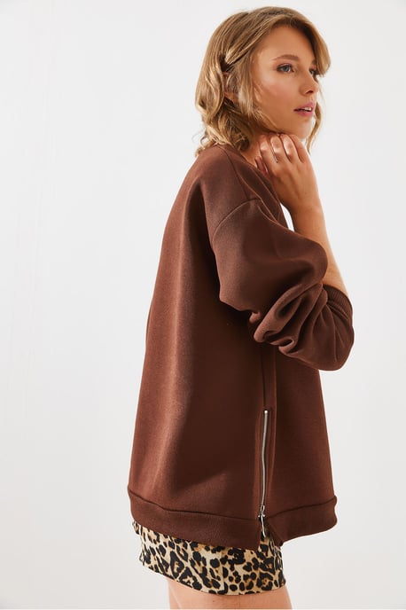 Sweatshirt mit Reißverschluss und Rundhalsausschnitt - Image 3