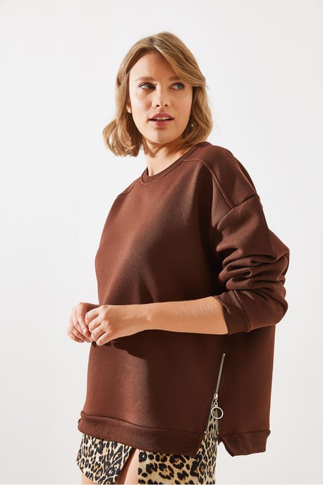 Sweatshirt mit Reißverschluss und Rundhalsausschnitt - Image 6