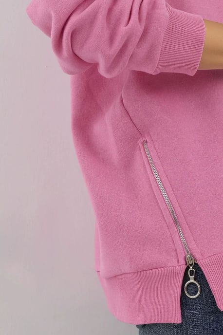 Strukturiertes Rundhals-Sweatshirt mit Reißverschlussdetails - Image 2