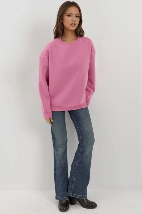 Strukturiertes Rundhals-Sweatshirt mit Reißverschlussdetails - Image 5