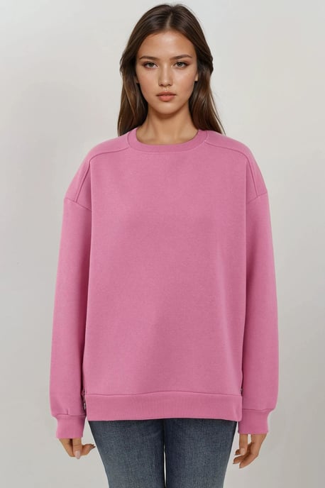 Strukturiertes Rundhals-Sweatshirt mit Reißverschlussdetails - Image 6