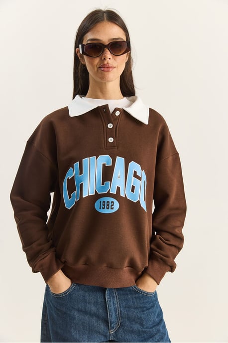 Übergroßer bedruckter Pullover - Image 2