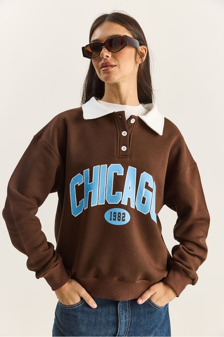 Übergroßer bedruckter Pullover - Image 3